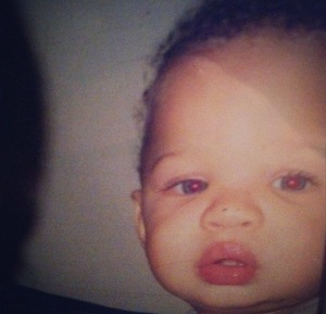 Emerald-eyed Jaden as a baby.